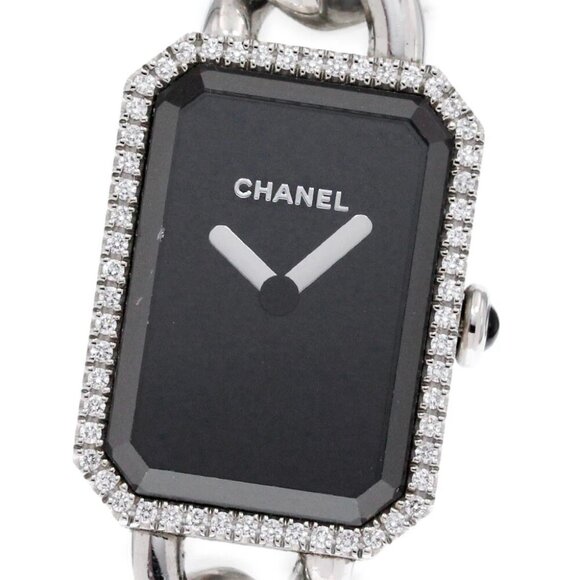 CHANEL Premiere H7021 Diamond Bezel black Dial Quartz Ladies Watch_845662 - Picture 1 of 6
